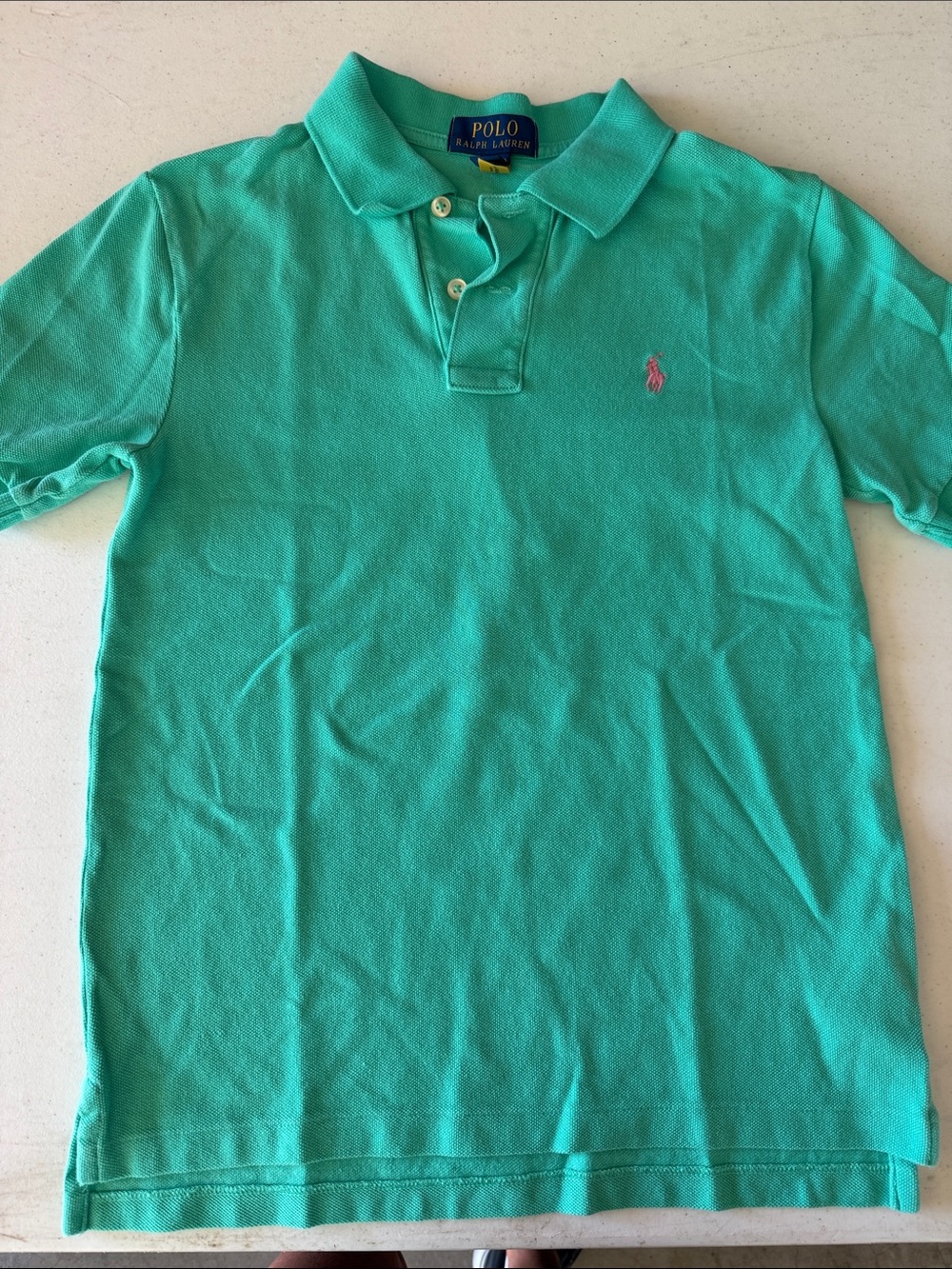 Polo by Ralph Lauren Teal Green Polo with Pink Pony